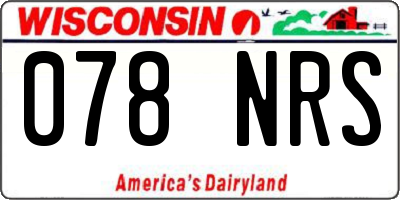 WI license plate 078NRS