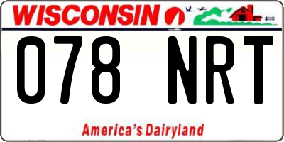 WI license plate 078NRT