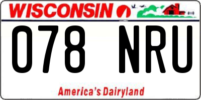 WI license plate 078NRU