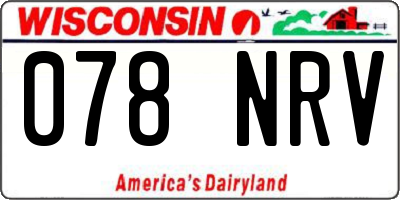 WI license plate 078NRV