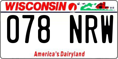 WI license plate 078NRW