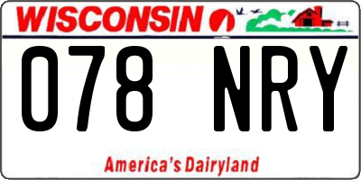 WI license plate 078NRY