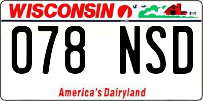 WI license plate 078NSD