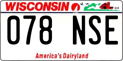 WI license plate 078NSE