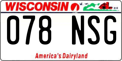 WI license plate 078NSG