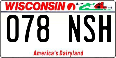 WI license plate 078NSH