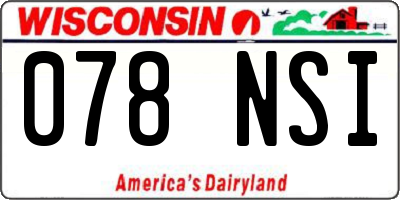 WI license plate 078NSI