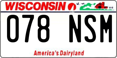 WI license plate 078NSM