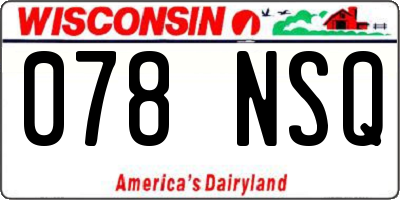 WI license plate 078NSQ