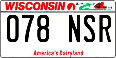WI license plate 078NSR