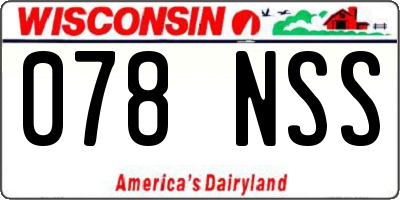 WI license plate 078NSS