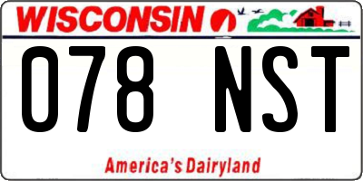 WI license plate 078NST