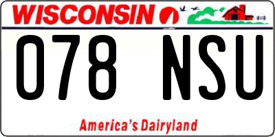WI license plate 078NSU