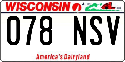 WI license plate 078NSV