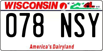WI license plate 078NSY