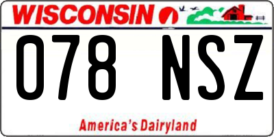 WI license plate 078NSZ