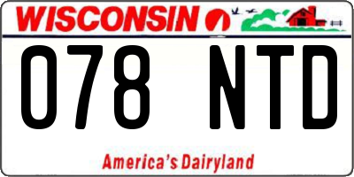 WI license plate 078NTD