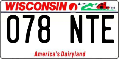 WI license plate 078NTE