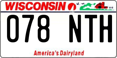 WI license plate 078NTH