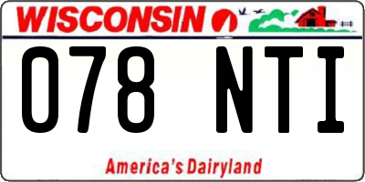 WI license plate 078NTI