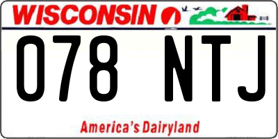 WI license plate 078NTJ