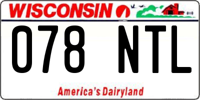 WI license plate 078NTL