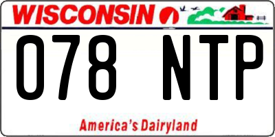 WI license plate 078NTP