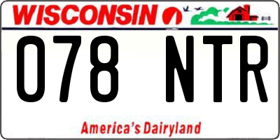 WI license plate 078NTR