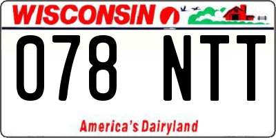 WI license plate 078NTT