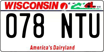 WI license plate 078NTU