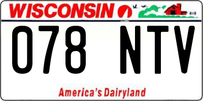 WI license plate 078NTV