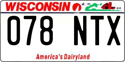 WI license plate 078NTX