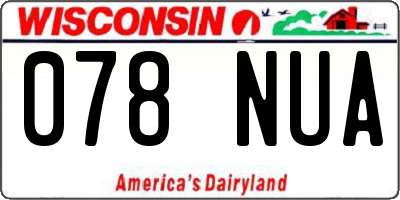 WI license plate 078NUA