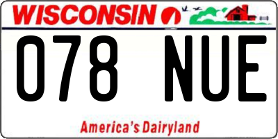 WI license plate 078NUE