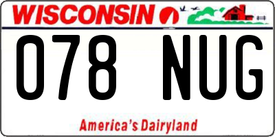 WI license plate 078NUG