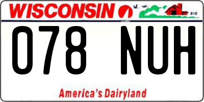WI license plate 078NUH