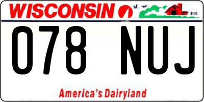 WI license plate 078NUJ