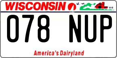 WI license plate 078NUP