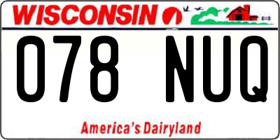 WI license plate 078NUQ