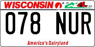 WI license plate 078NUR