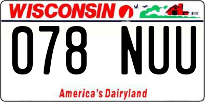 WI license plate 078NUU