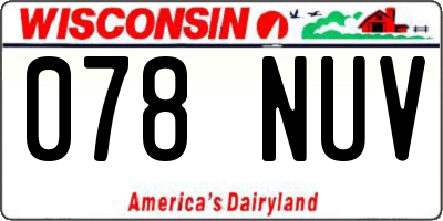 WI license plate 078NUV