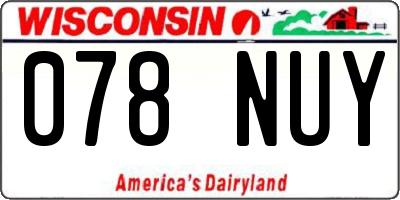 WI license plate 078NUY
