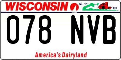 WI license plate 078NVB