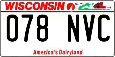 WI license plate 078NVC