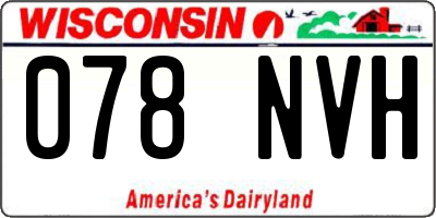WI license plate 078NVH