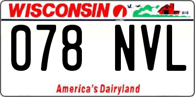 WI license plate 078NVL