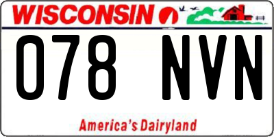 WI license plate 078NVN