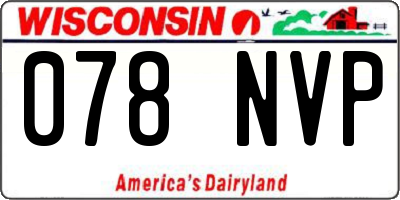 WI license plate 078NVP