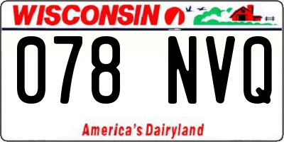 WI license plate 078NVQ